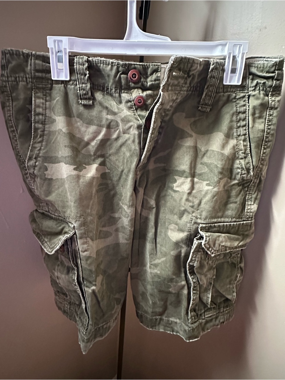 Hollister Men's Camouflage Cargo Shorts - Olive Green Size 31 NWOT